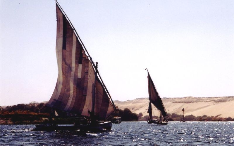 Aswan Nile river boat boats sailboat